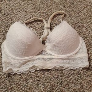 Pink raceback bra
